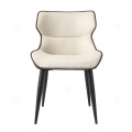 Italian minimalist white and brown color dining chairs